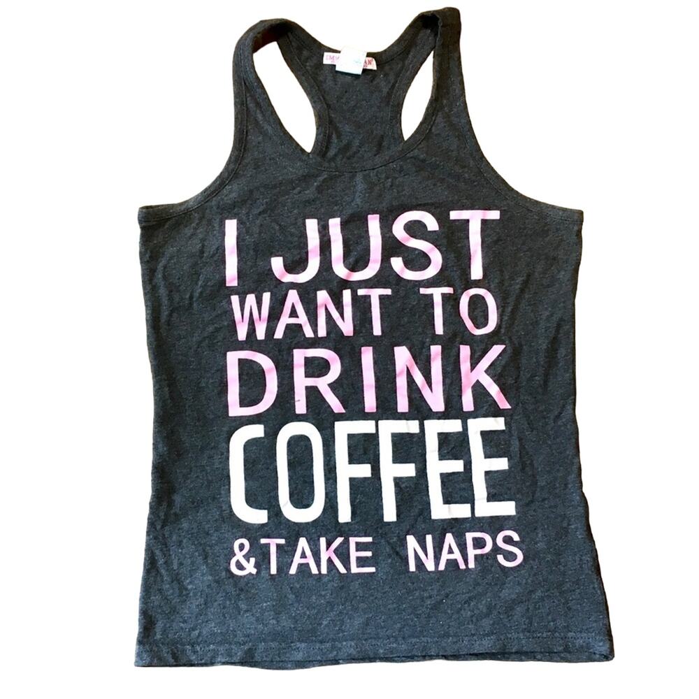 I Just Want To Drink Coffee Tank Sleep Tee